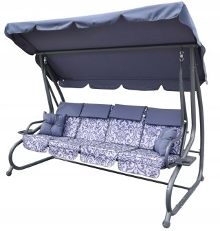 Huśtawka rodzinna 2w1 bujana rozkładana ławka 4-osobowa [8078 SZ]