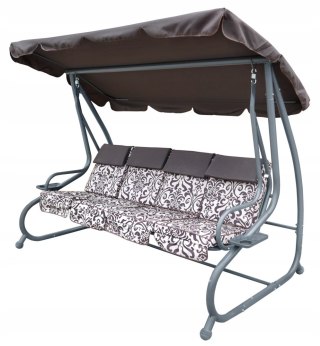Huśtawka rodzinna 2w1 bujana rozkładana ławka 4-osobowa [8078 B]