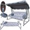 [8011.PAT.SZ] Duża huśtawka rozkładana leżanka ogrodowa 2w1 4os.