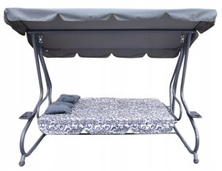 Duża huśtawka rozkładana leżanka ogrodowa 2w1 4os. [8011.PAT.SZ]