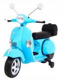 Skuter Vespa elektryczny dla dzieci + Kółka pomocnicze + Audio + Ekoskóra + EVA + Wolny Start