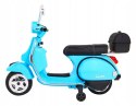 Skuter Vespa elektryczny dla dzieci + Kółka pomocnicze + Audio + Ekoskóra + EVA + Wolny Start