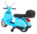 Skuter Vespa elektryczny dla dzieci + Kółka pomocnicze + Audio + Ekoskóra + EVA + Wolny Start