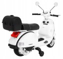 Skuter Vespa elektryczny dla dzieci + Kółka pomocnicze + Audio + Ekoskóra + EVA + Wolny Start