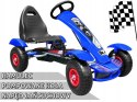 Gokart na pedały Racing XL dla dzieci 3+ + Pompowane koła + Regulacja fotela + Wolny bieg