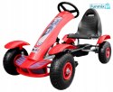 Gokart na pedały Racing XL dla dzieci 3+ + Pompowane koła + Regulacja fotela + Wolny bieg