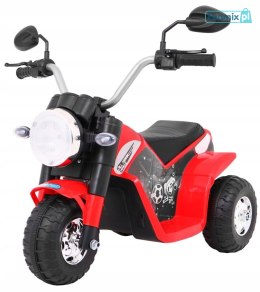 Motorek MiniBike na akumulator dla dzieci + Dźwięki + Światła LED + Ekoskóra