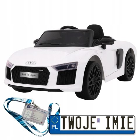 Audi R8 Spyder na akumulator + Pilot + EVA + Wolny Start + Radio MP3 + LED