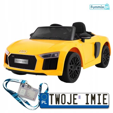 Audi R8 Spyder na akumulator + Pilot + EVA + Wolny Start + Radio MP3 + LED