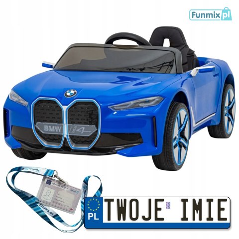 Autko BMW i4 na akumulator dla dzieci + Wolny Start + EVA + Ekoskóra + Audio LED + Pilot