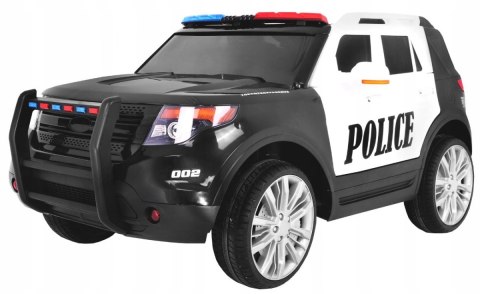 Radiowóz SUV Policja na akumulator z Pilotem dla dzieci z Syrenami Światła Megafon Wolny Start EVA