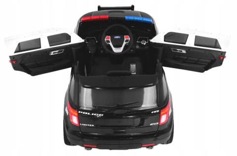 Radiowóz SUV Policja na akumulator z Pilotem dla dzieci z Syrenami Światła Megafon Wolny Start EVA