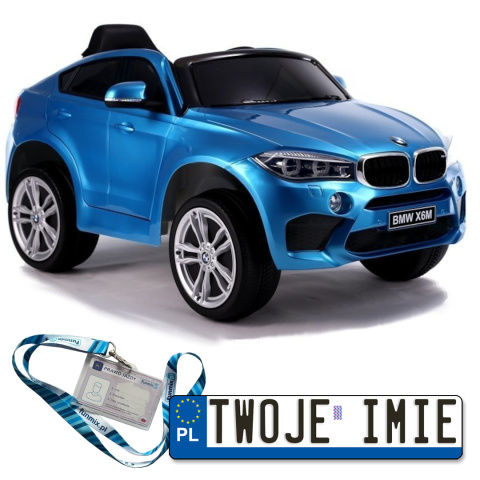 BMW X6 2x45W Lakierowane Auto na Akumulator Ekoskóra EVA LED