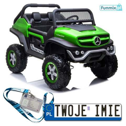 Auto na Akumulator Mercedes Unimog Ekoskóra 4x45W EVA LED