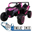 Auto Buggy ATV racing na akumulator różowy napęd 4X4 pilot MP3 LED