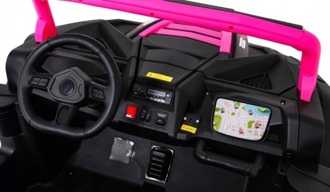 Auto Buggy ATV racing na akumulator różowy napęd 4X4 pilot MP3 LED