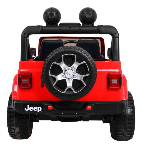 [JWR555] Jeep Wrangler Rubicon [4X45W, 14Ah] koła EVA, pokrowiec, pilot, LED, MP3, BT - czerwony