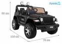 [JWR555] Jeep Wrangler Rubicon [4X45W, 14Ah) koła EVA, pokrowiec, pilot, LED, MP3, BT - czarny