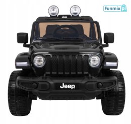 [JWR555] Jeep Wrangler Rubicon [4X45W, 10Ah) koła EVA, pokrowiec, pilot, LED, MP3, BT - czarny