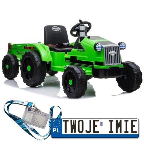 Pojazd Traktor na Akumulator z Przyczepą Bluetooth LED Radio USB