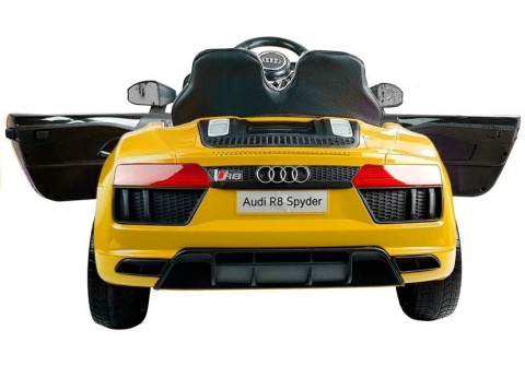 Audi R8 Spyder Lakierowane 2x45W Auto na Akumulator ekoskóra EVA LED MP3