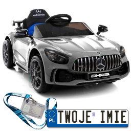Mercedes GTR Lakierowane Auto na Akumulator Pilot Ekoskóra EVA LED