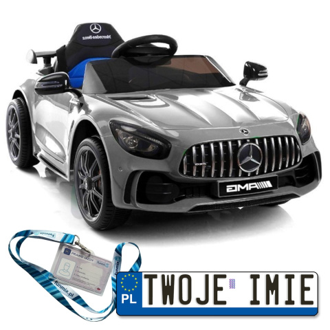 Mercedes GTR Lakierowane Auto na Akumulator Pilot Ekoskóra EVA LED