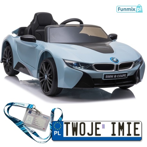 BMW I8 JE1001 Pojazd 2x45W Auto na Akumulator Ekoskóra EVA LED MP3