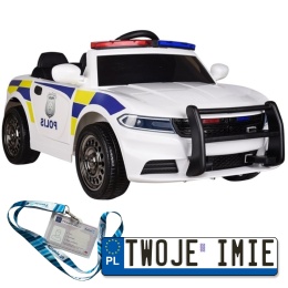 Radiowóz 2x45W Samochód Policyjny na akumulator Ekoskóra EVA LED MP3