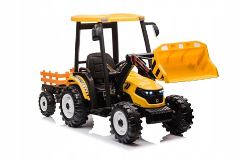 MEGA Traktor D68 Z Przyczepką Pojazd z Bluetooth Klaksonem ekoskórą MP3