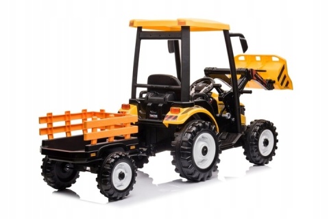 MEGA Traktor D68 Z Przyczepką Pojazd z Bluetooth Klaksonem ekoskórą MP3