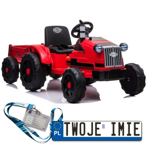 Pojazd Traktor na Akumulator z Przyczepą 2x45W Bluetooth Radio LED