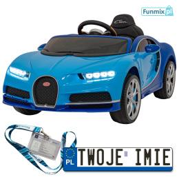 Auto Bugatti Chiron na akumulator Pilot Bagażnik EVA Amortyzatory Audio LED