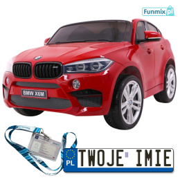 Pojazd Auto BMW X6M XXL Lakier Pilot Ekoskóra Pasy Wolny Start MP3 LED
