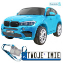 BMW X6M XXL Lakierowane Auto na akumulator Pilot Ekoskóra Pasy Wolny Start MP3 LED