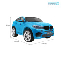 BMW X6M XXL Lakierowane Auto na akumulator Pilot Ekoskóra Pasy Wolny Start MP3 LED