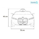 BMW i4 Pojazd na akumulator dla dzieci EVA Ekoskóra LED Pilot Wgrane melodyjki