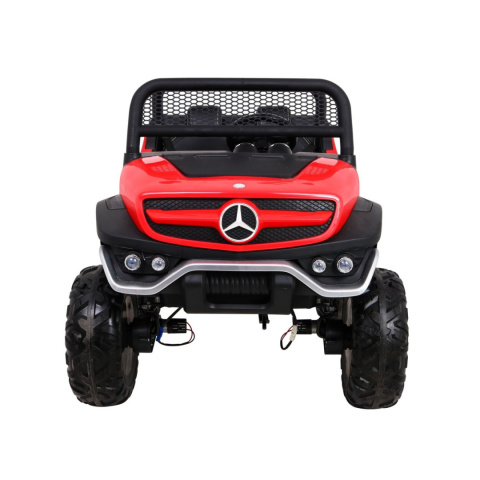 Mercedes Benz Unimog 4x4 terenowy Pojazd na akumulator pilot bagażnik wolny start MP3 LED