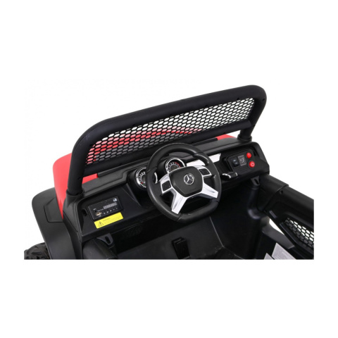 Mercedes Benz Unimog 4x4 terenowy Pojazd na akumulator pilot bagażnik wolny start MP3 LED