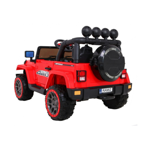 [BRD-7588] Terenowy Full Time 4WD [4X40W, 10Ah] koła EVA, pokrowiec, pilot, LED, MP3 - czerwony