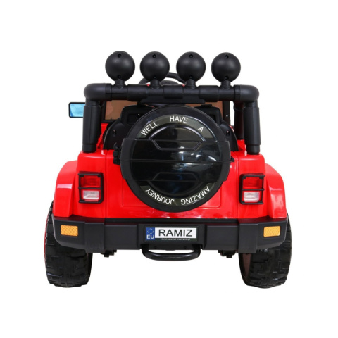 [BRD-7588] Terenowy Full Time 4WD [4X40W, 10Ah] koła EVA, pokrowiec, pilot, LED, MP3 - czerwony