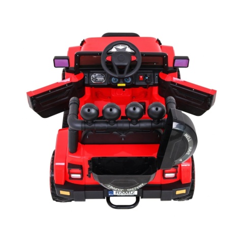 [BRD-7588] Terenowy Full Time 4WD [4X40W, 10Ah] koła EVA, pokrowiec, pilot, LED, MP3 - czerwony