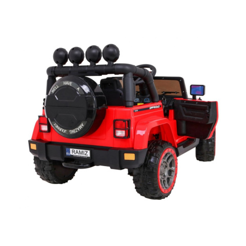 [BRD-7588] Terenowy Full Time 4WD [4X40W, 10Ah] koła EVA, pokrowiec, pilot, LED, MP3 - czerwony