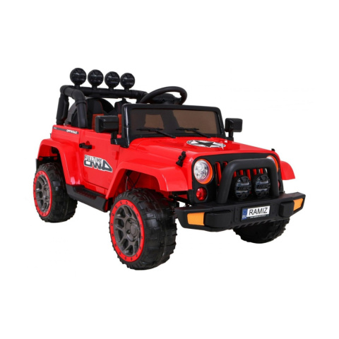 [BRD-7588] Terenowy Full Time 4WD [4X40W, 10Ah] koła EVA, pokrowiec, pilot, LED, MP3 - czerwony