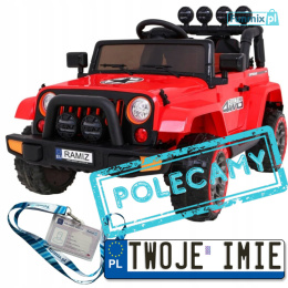 [BRD-7588] Terenowy Full Time 4WD [4X40W, 10Ah] koła EVA, pokrowiec, pilot, LED, MP3 - czerwony