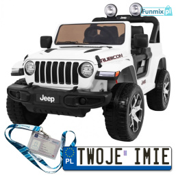 Jeep Wrangler Rubicon Auto na akumulator dla dzieci Pilot Radio MP3 LED EVA