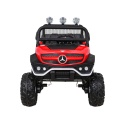 Mercedes Benz Unimog 4x4 terenowy Pojazd na akumulator pilot bagażnik wolny start MP3 LED