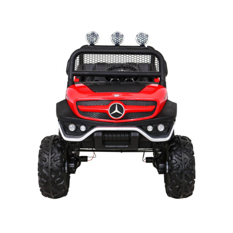 Mercedes Benz Unimog 4x4 terenowy Pojazd na akumulator pilot bagażnik wolny start MP3 LED
