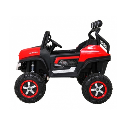 Mercedes Benz Unimog 4x4 terenowy Pojazd na akumulator pilot bagażnik wolny start MP3 LED