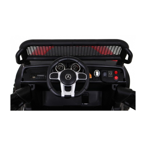 Mercedes Benz Unimog 4x4 terenowy Pojazd na akumulator pilot bagażnik wolny start MP3 LED